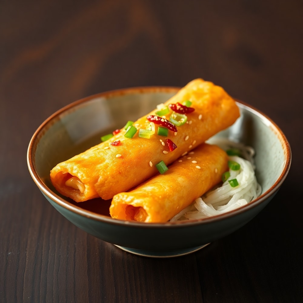 Egg Roll in a Bowl on a plate
