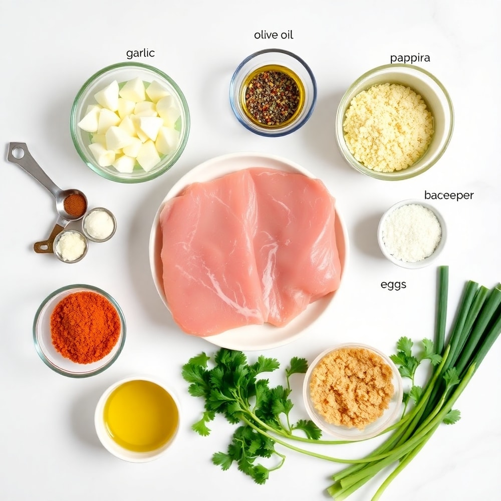 Raw ingredients for Crispy Garlic Pork Bites