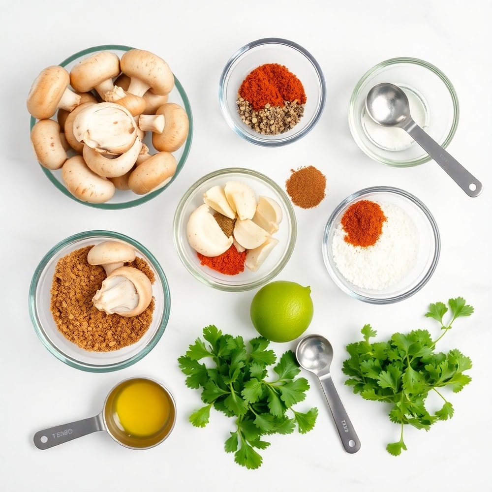 Raw ingredients for Mushroom Tacos
