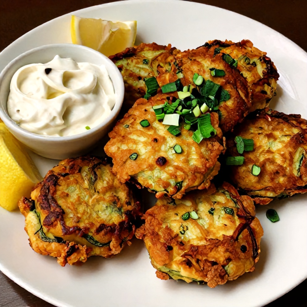 Parmesan Zucchini Fritters with Easy Tangy Lemon Aioli