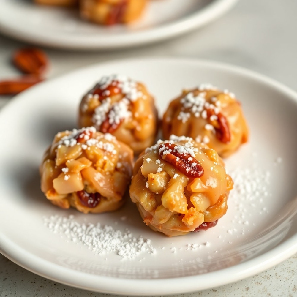 Pecan Crunch Glazed Bites on a plate