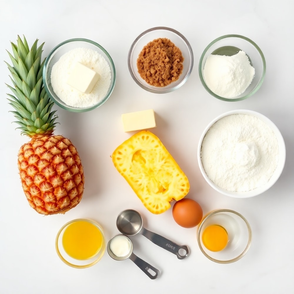 Raw Ingredients for Pineapple Mascarpone Upside-Down Mini Cakes