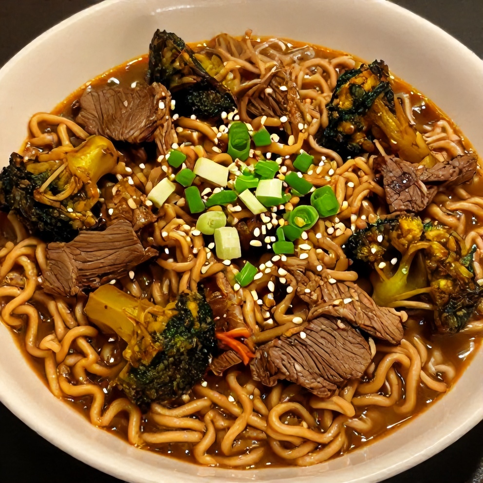 Crock Pot Beef and Broccoli Ramen Final Dish