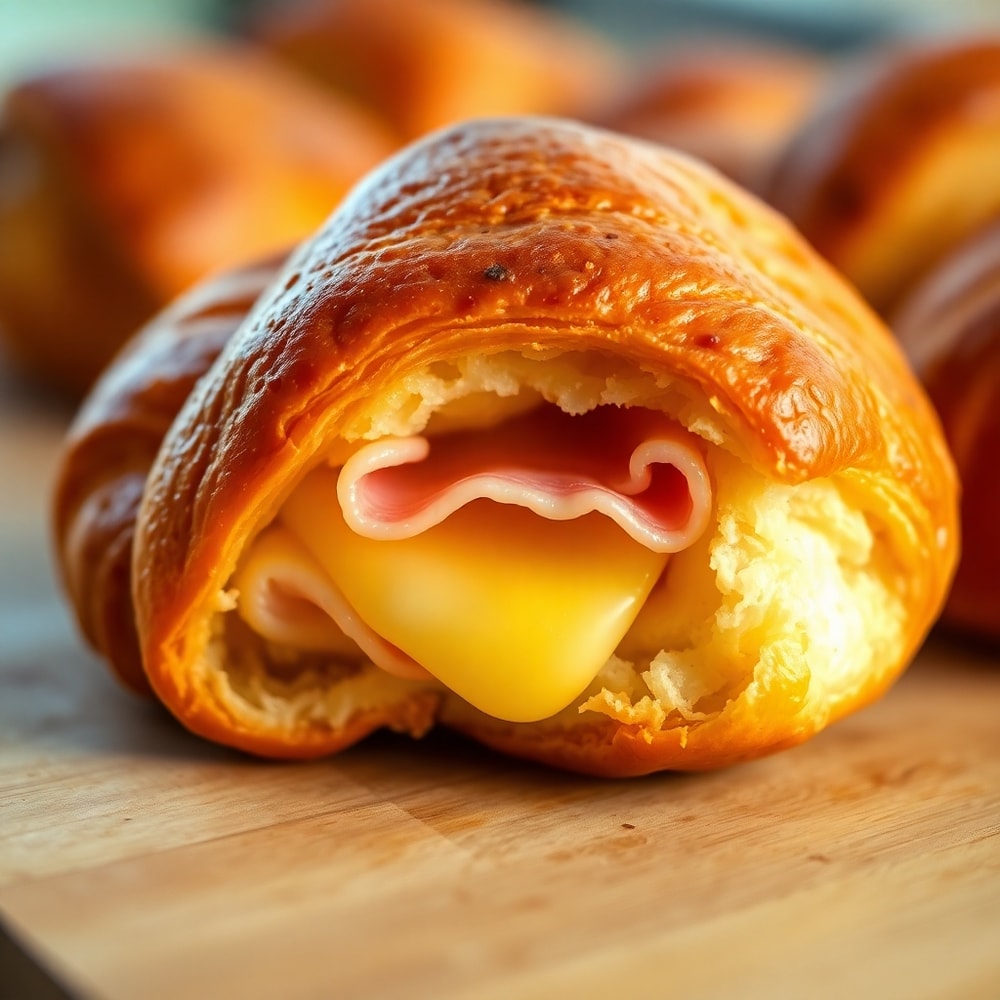Easy Baked Ham and Cheese Croissants