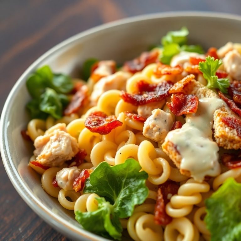 Easy Chicken Caesar Pasta Salad