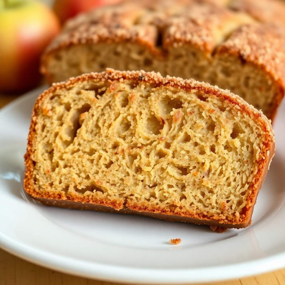 Slice of Cinnamon Apple Bread on a plate