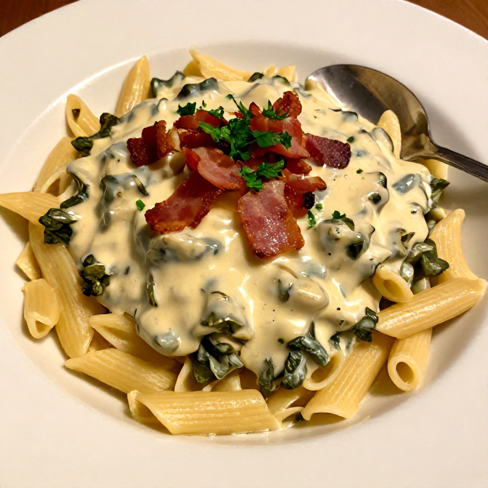 Plated Creamed Spinach and Artichokes