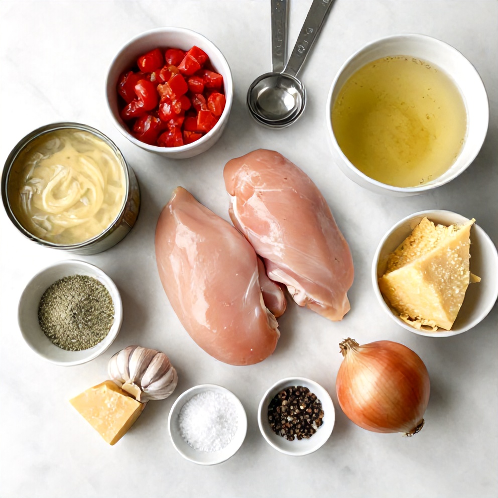 Raw ingredients for Chicken Parmesan Soup