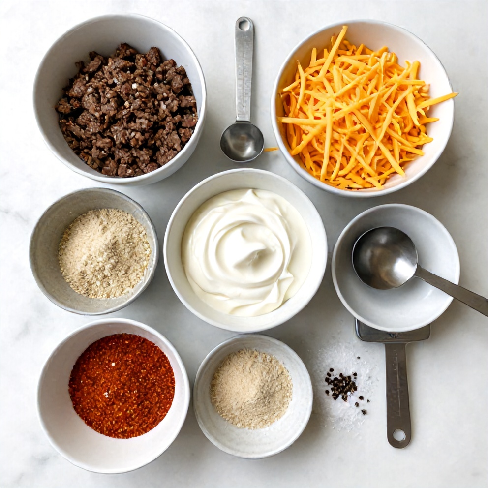 Ingredients for Keto Beef Crunchwraps