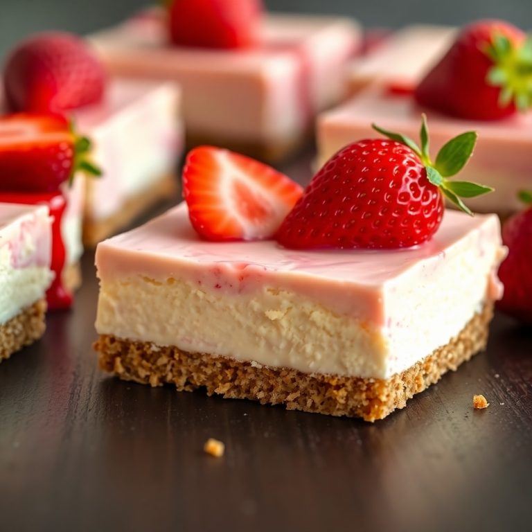 Easy No-Bake Strawberry Creamsicle Cheesecake Bars