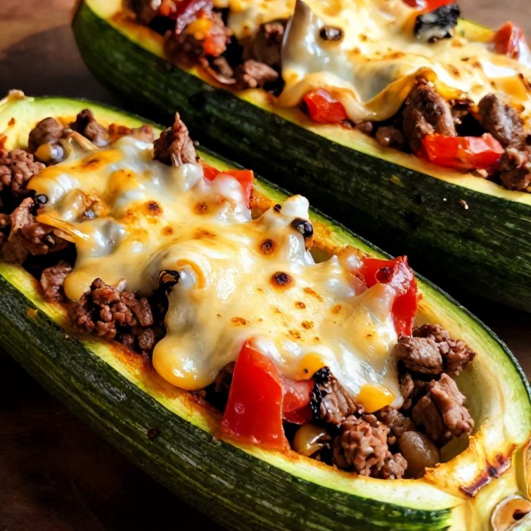 Easy One-Pan Ground Beef Stuffed Zucchini Boats