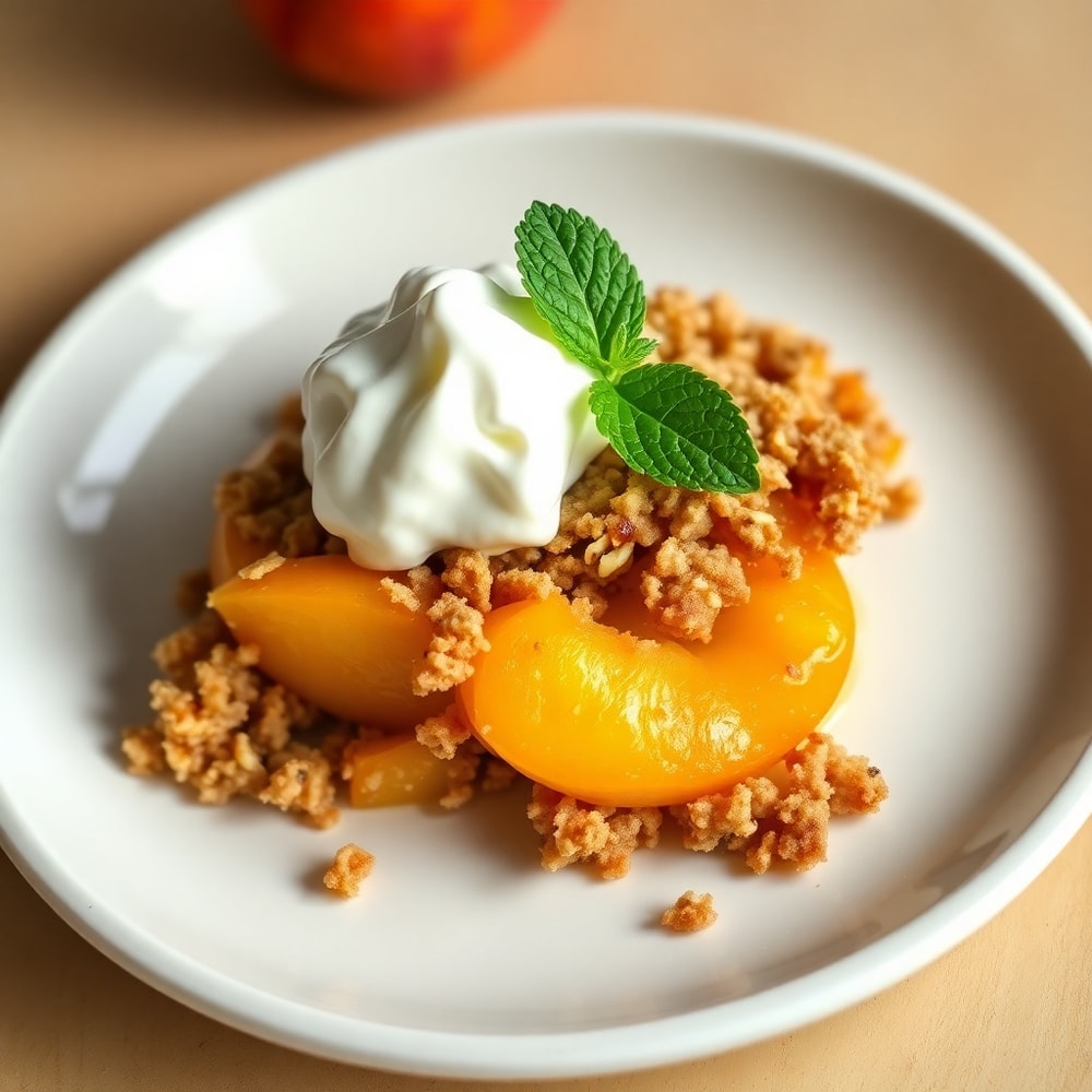 Peach Crisp with Cinnamon Oat Streusel