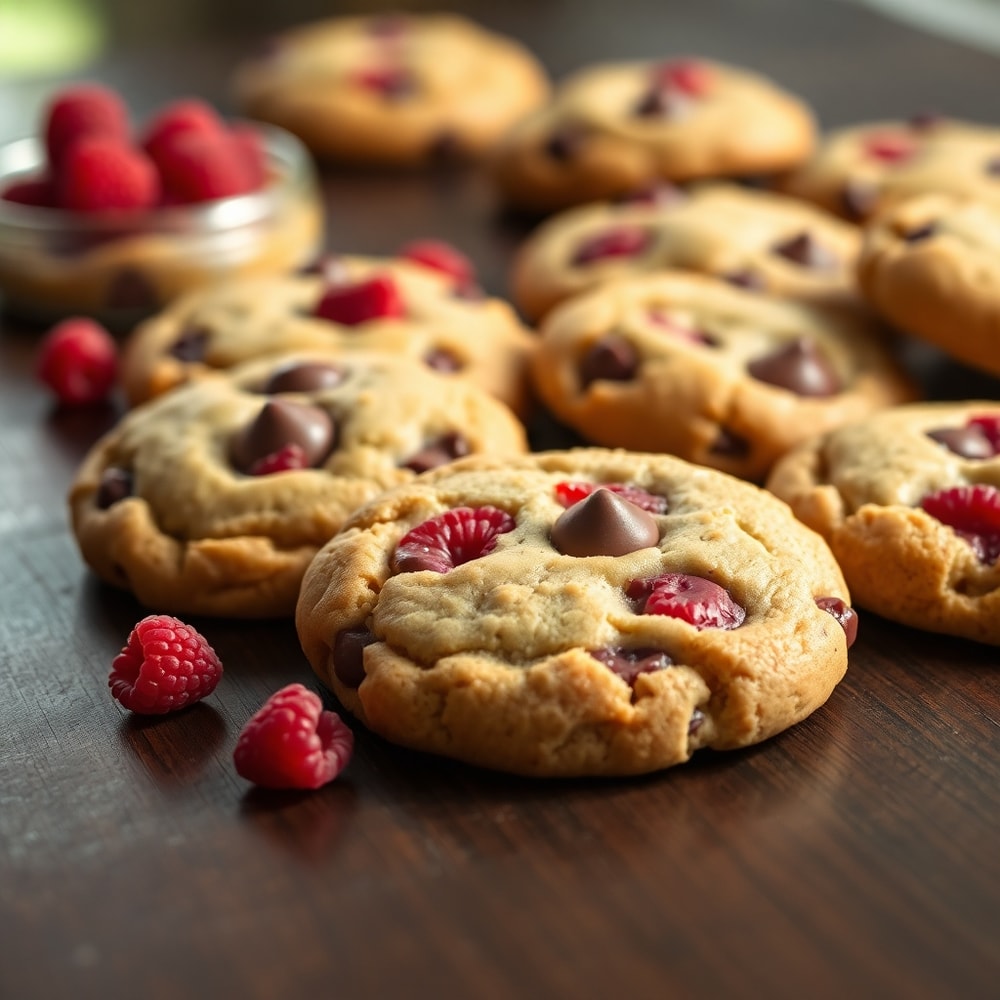 Easy Raspberry Chocolate Chip Cookies