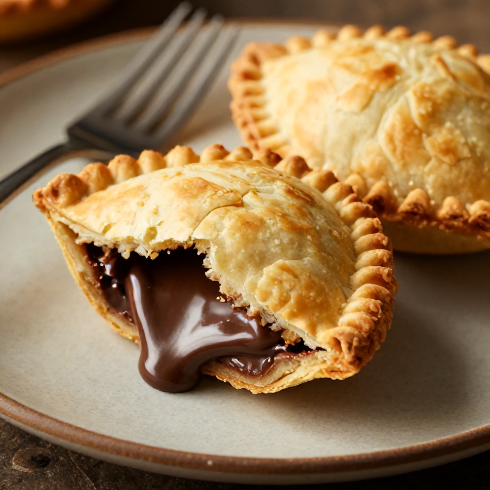 S'mores Hand Pie on a rustic plate with a fork