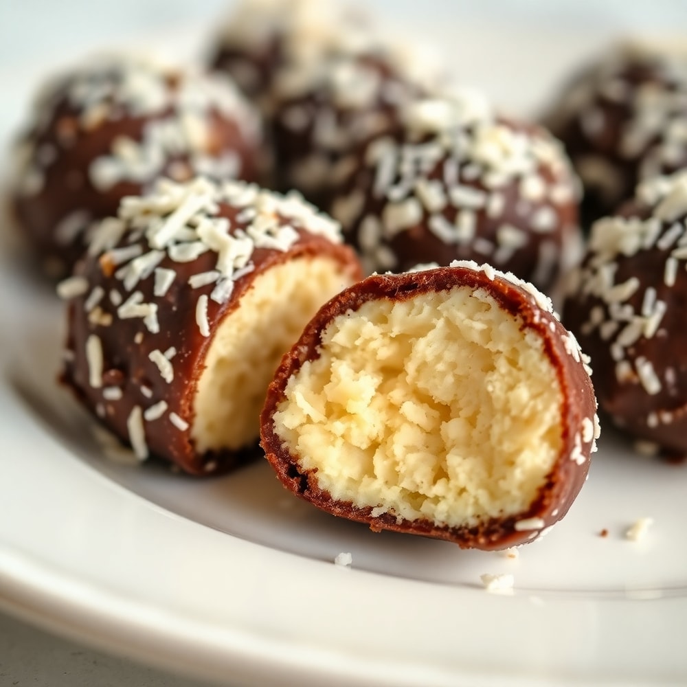 Samoa Truffles on a white plate