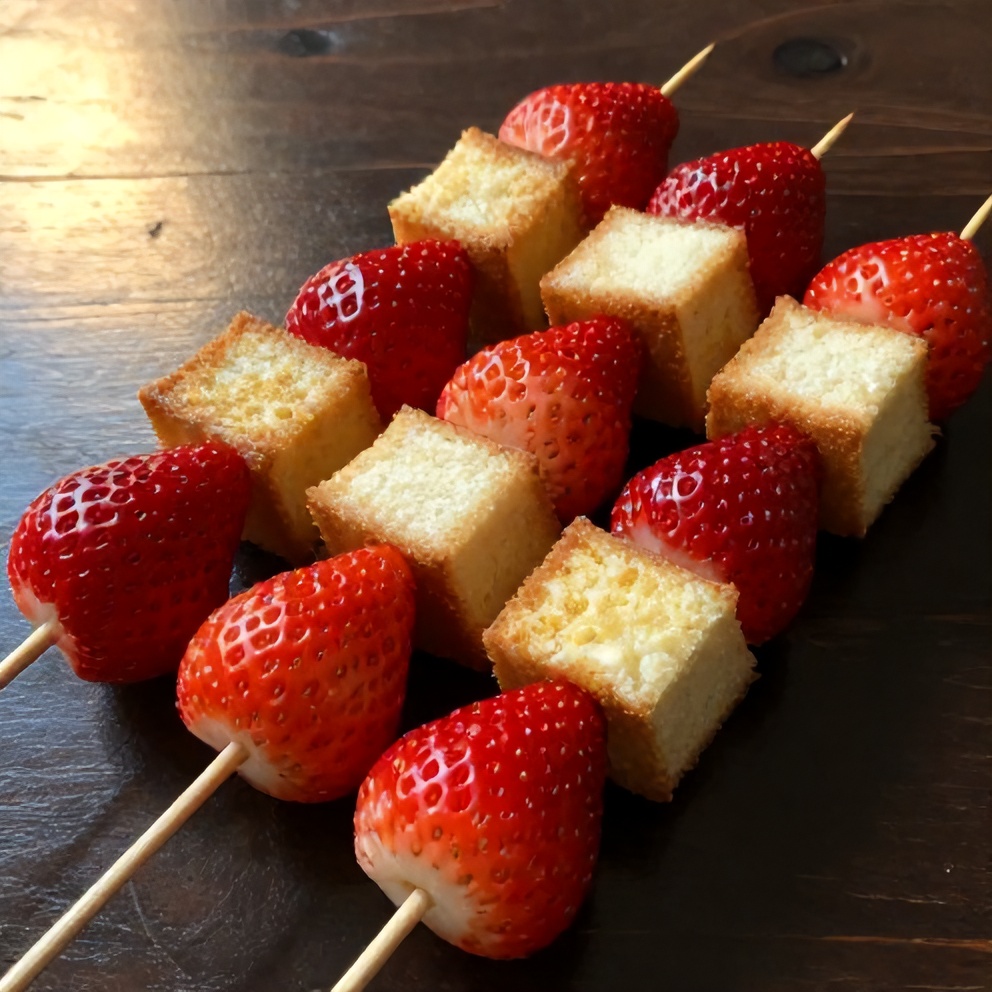 Easy Sweet Strawberry Shortcake Kabobs