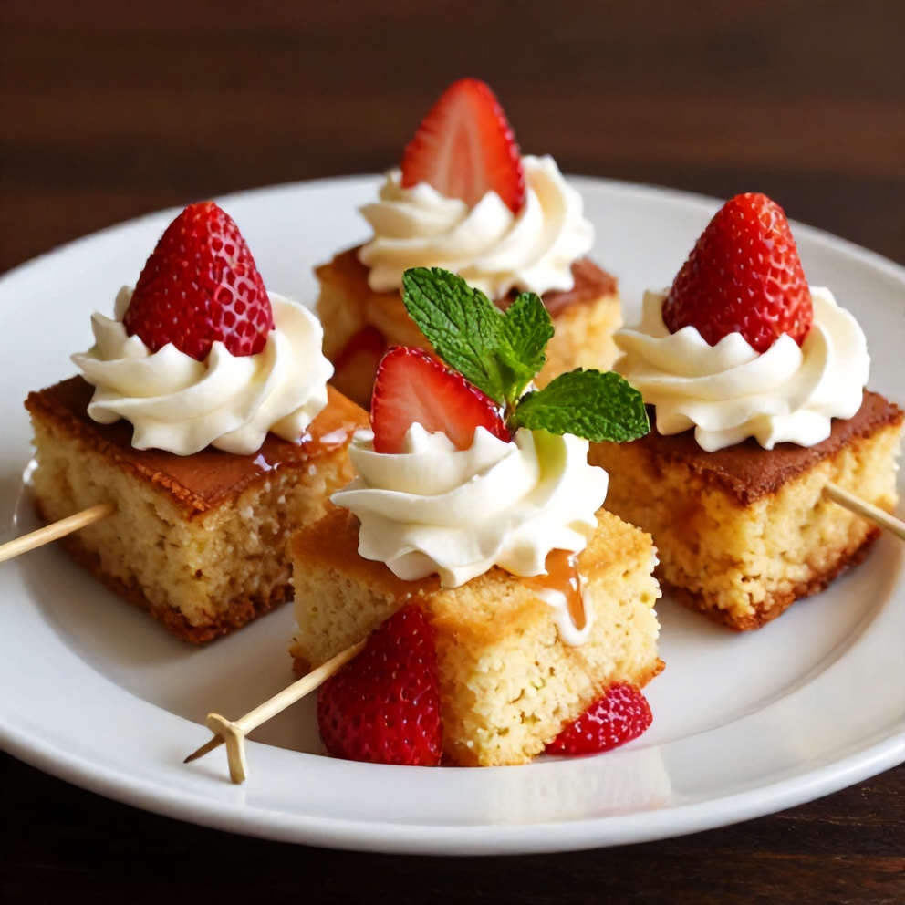 Plated Sweet Strawberry Shortcake Kabobs