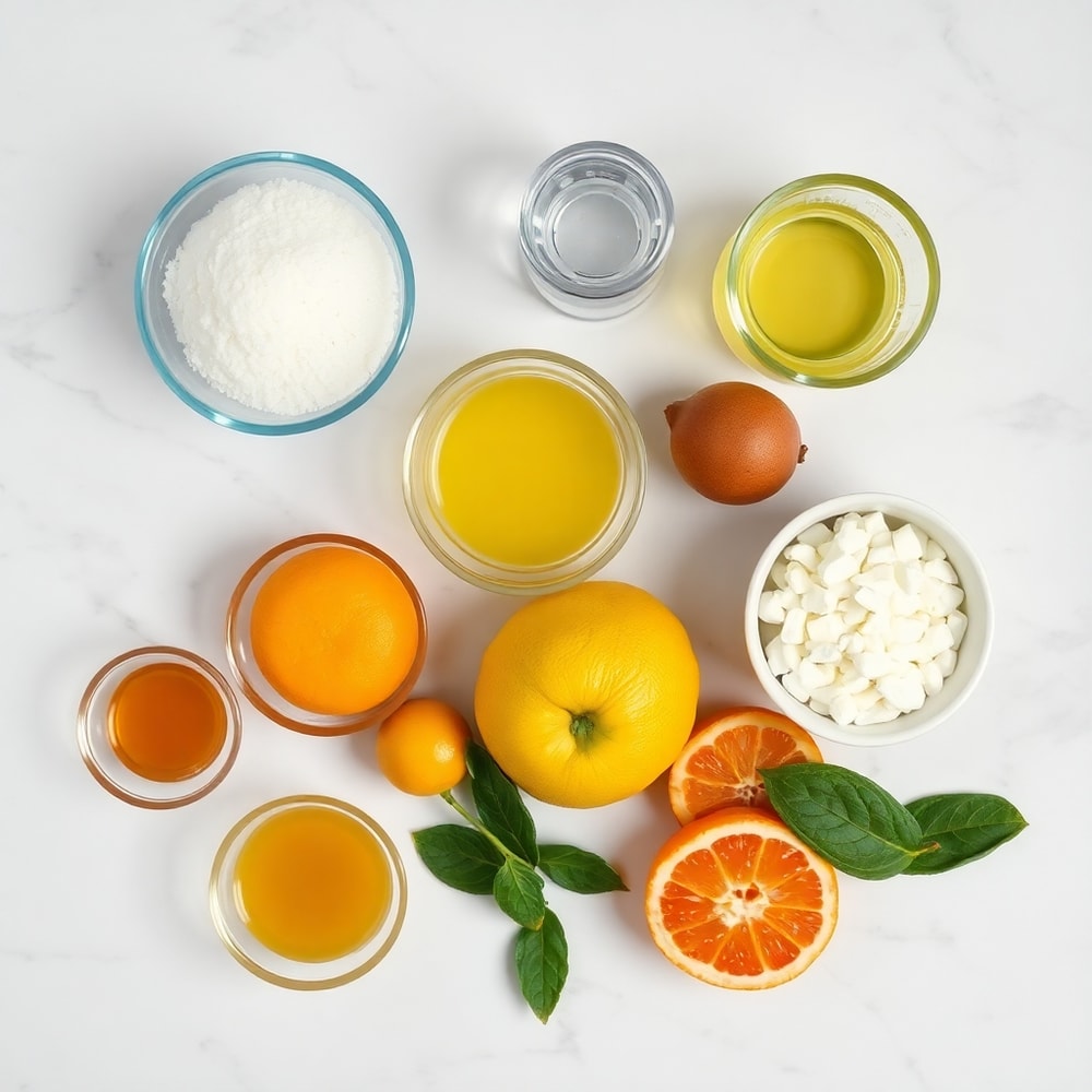 Raw ingredients for Tanghulu on a marble surface