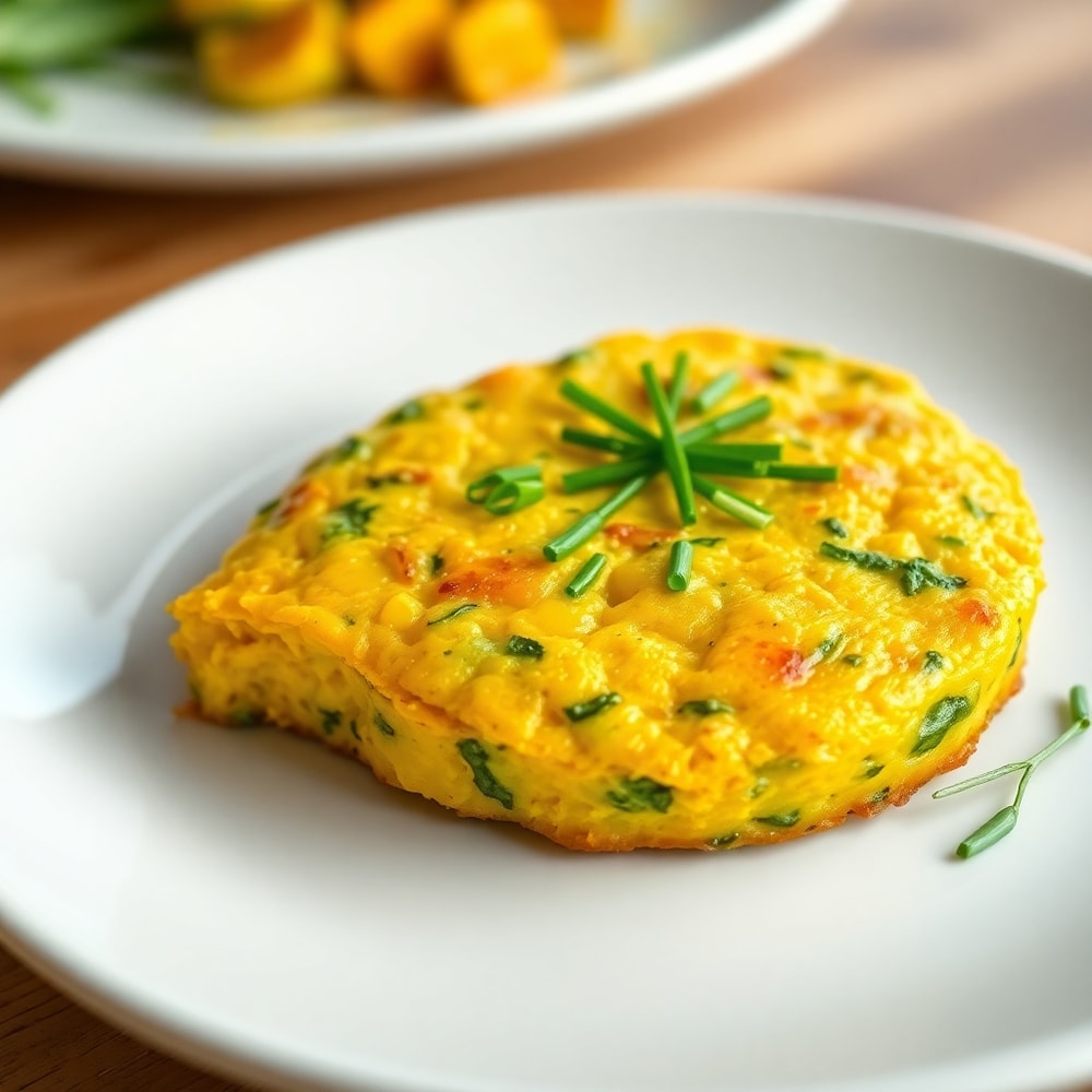 Vegan Zucchini Corn Frittata with Turmeric and Herbs