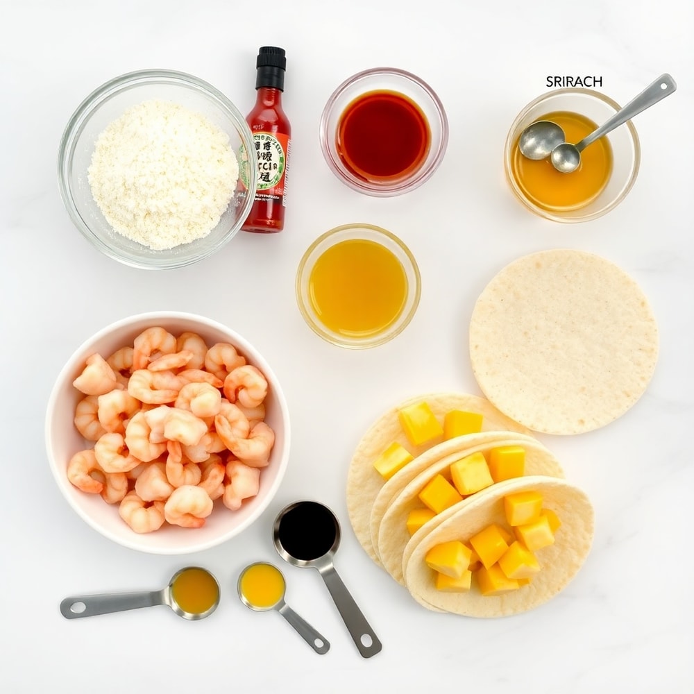 Raw ingredients for Firecracker Shrimp Tacos