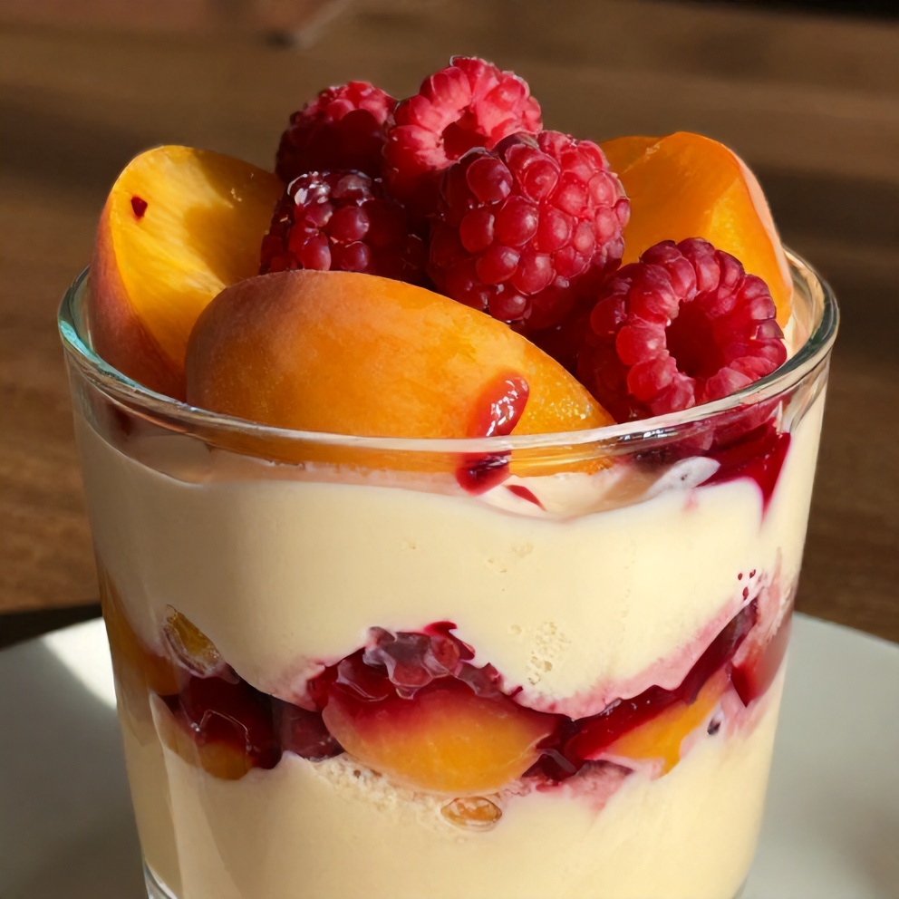 Peach Melba Parfait