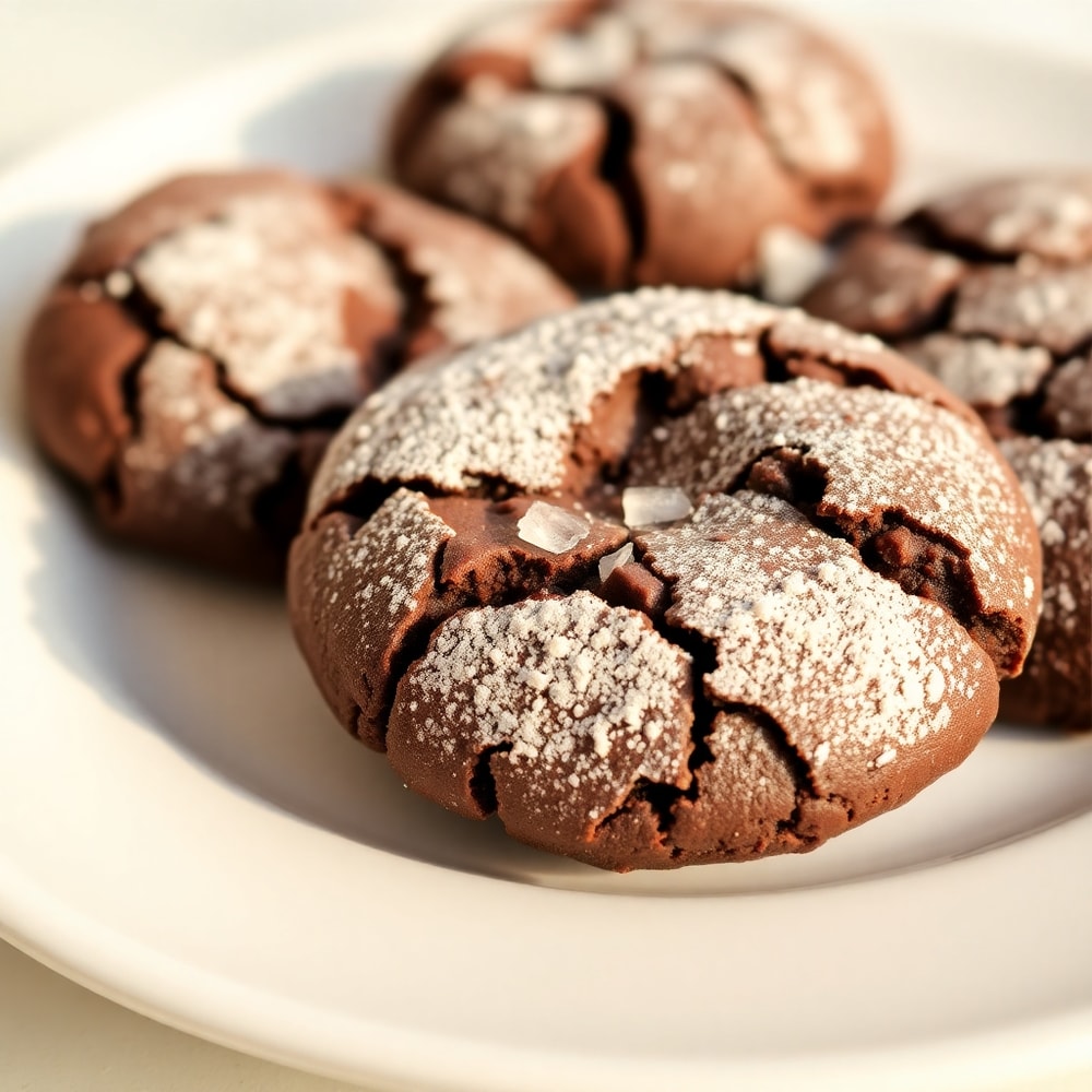 Fudgy Chocolate Brownie Cookies on a plate