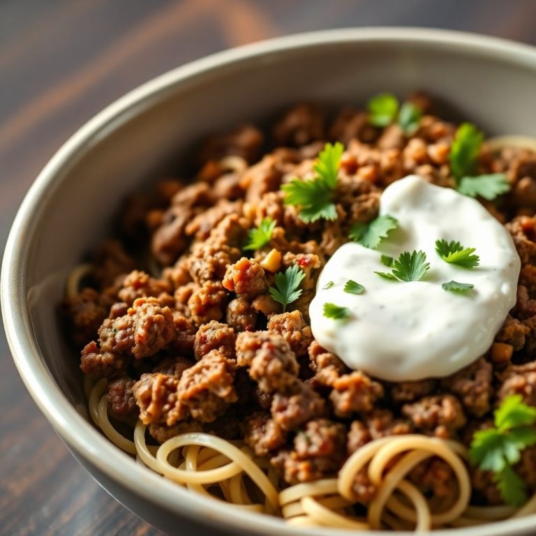Greek Ground Beef Bowl