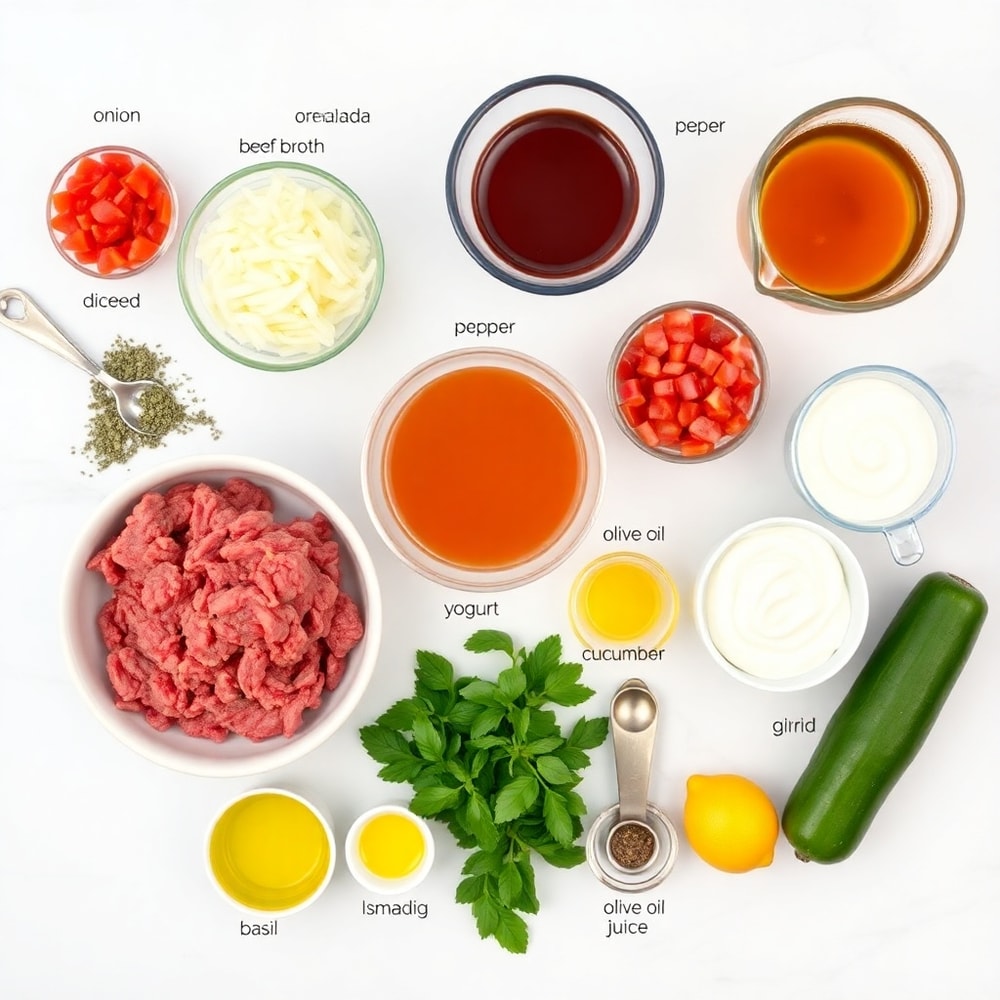 Greek Ground Beef Bowl Ingredients