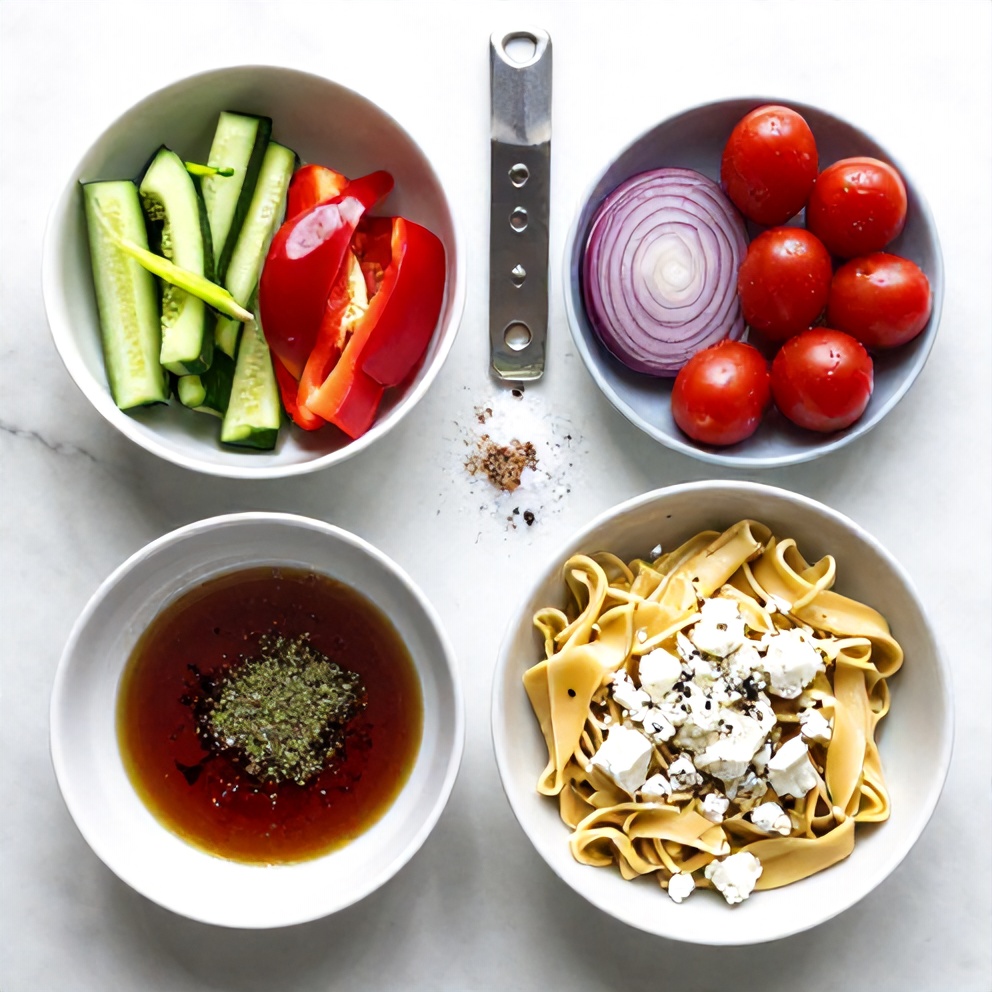 Greek Pasta Salad Ingredients