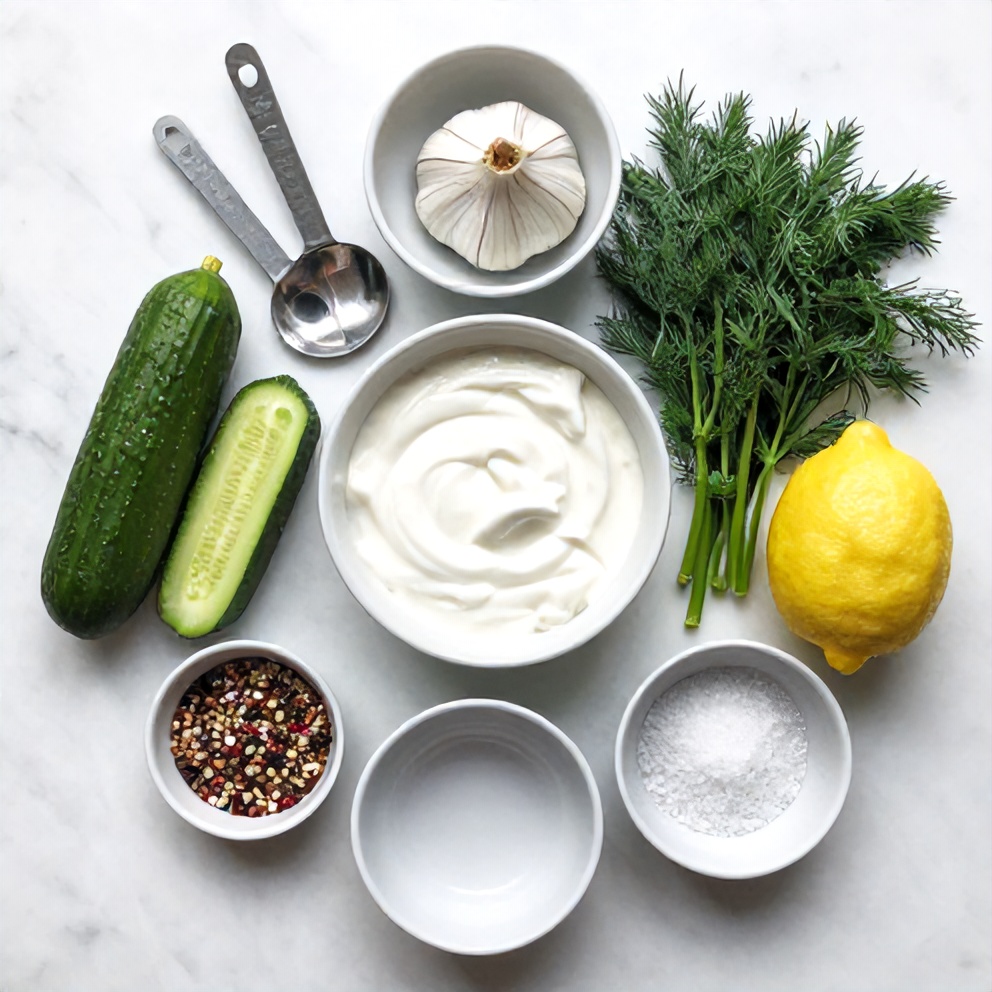 Raw Ingredients for Greek Tzatziki