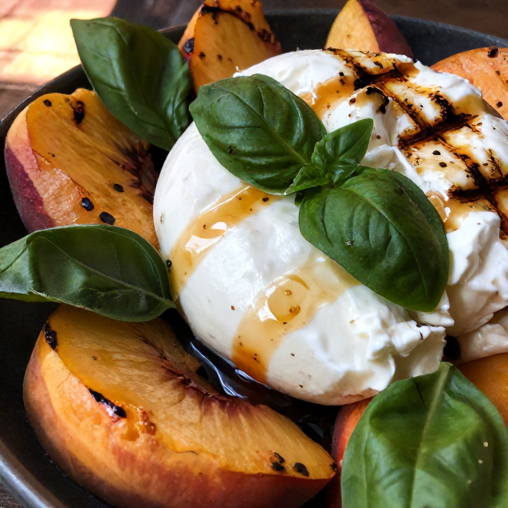 Grilled Peach Burrata Salad