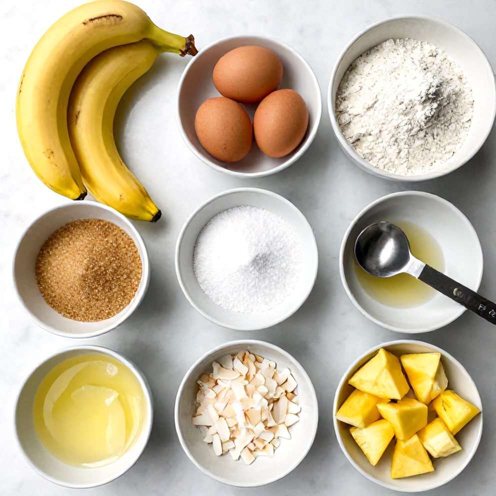 Ingredients for Hawaiian Banana Bread