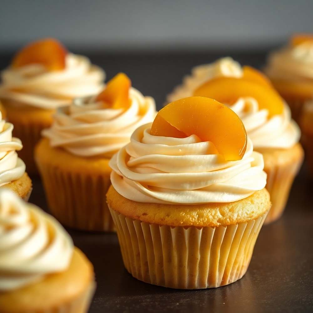 Honey Peach Cream Cheese Cupcakes