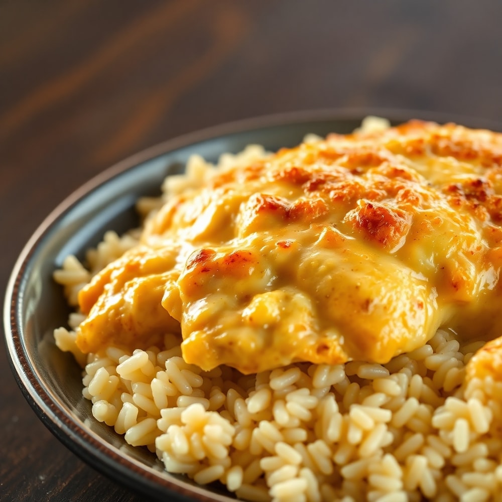 smothered chicken and rice