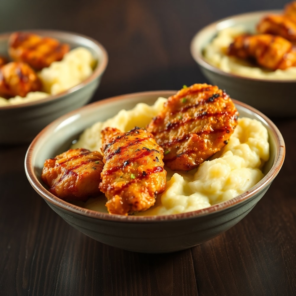 Juicy Grilled Chicken Mashed Potato Bowls