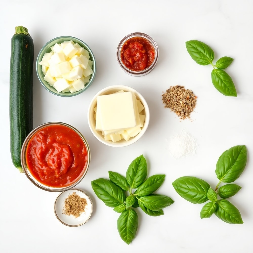 Raw Ingredients for Keto Zucchini Pizza Bites