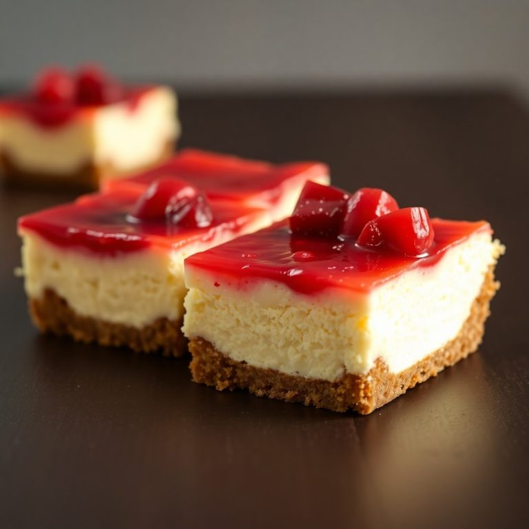 No Bake Rhubarb Cheesecake Squares
