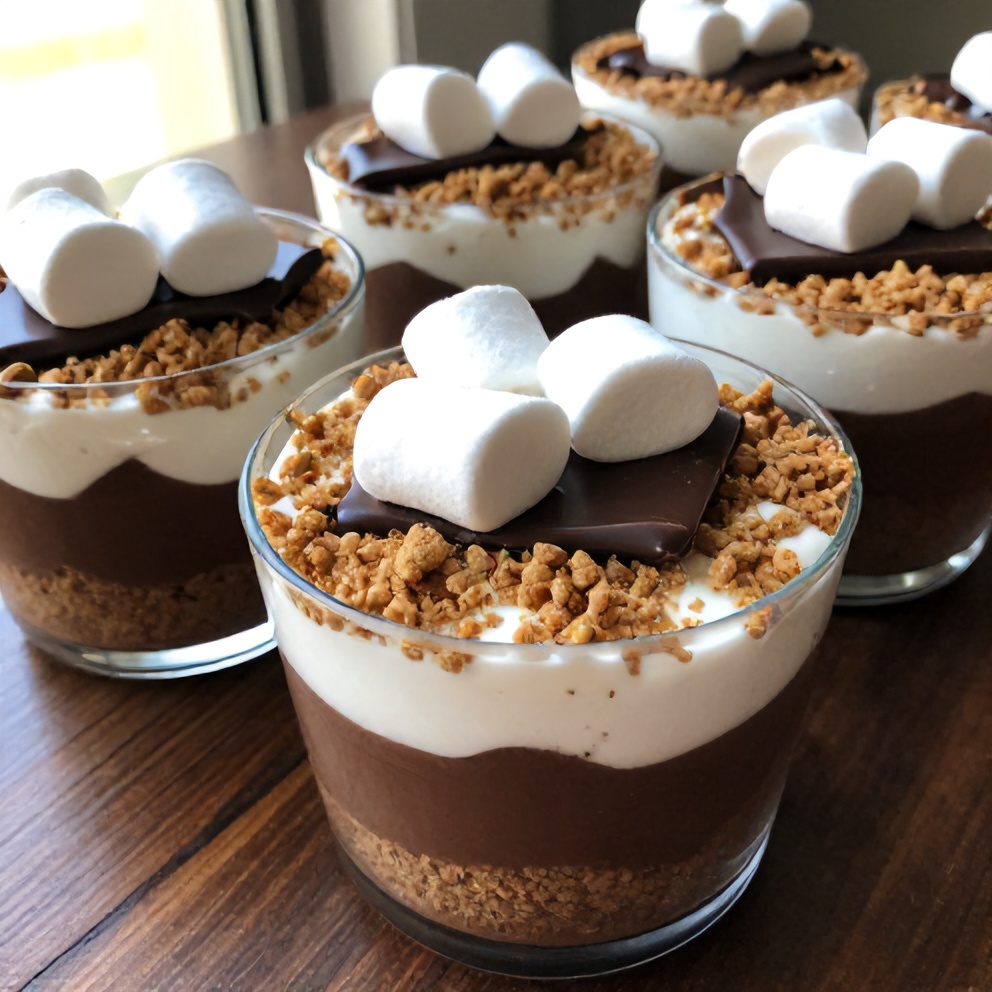 No Bake S’mores Pudding Cups