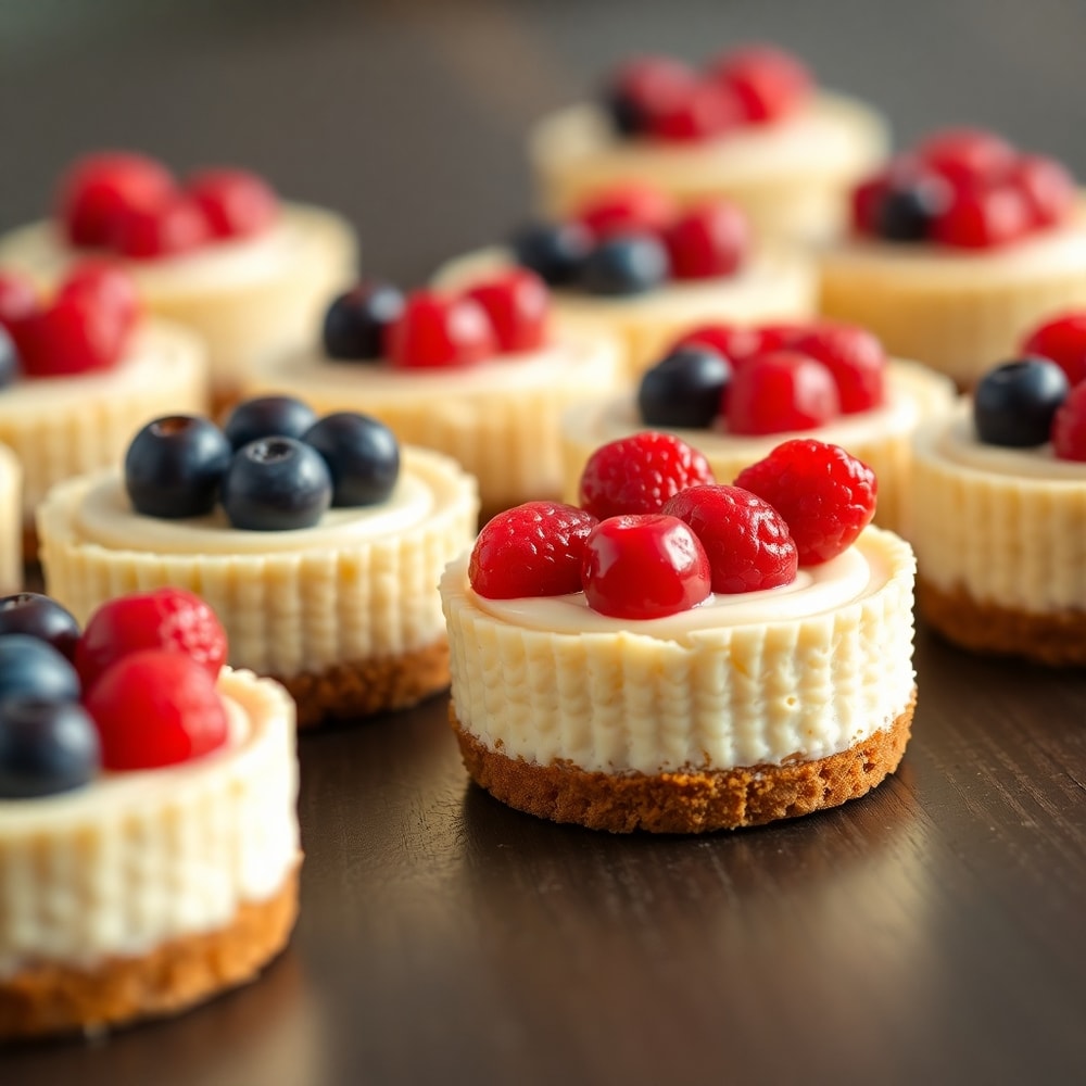 patriotic mini cheesecakes