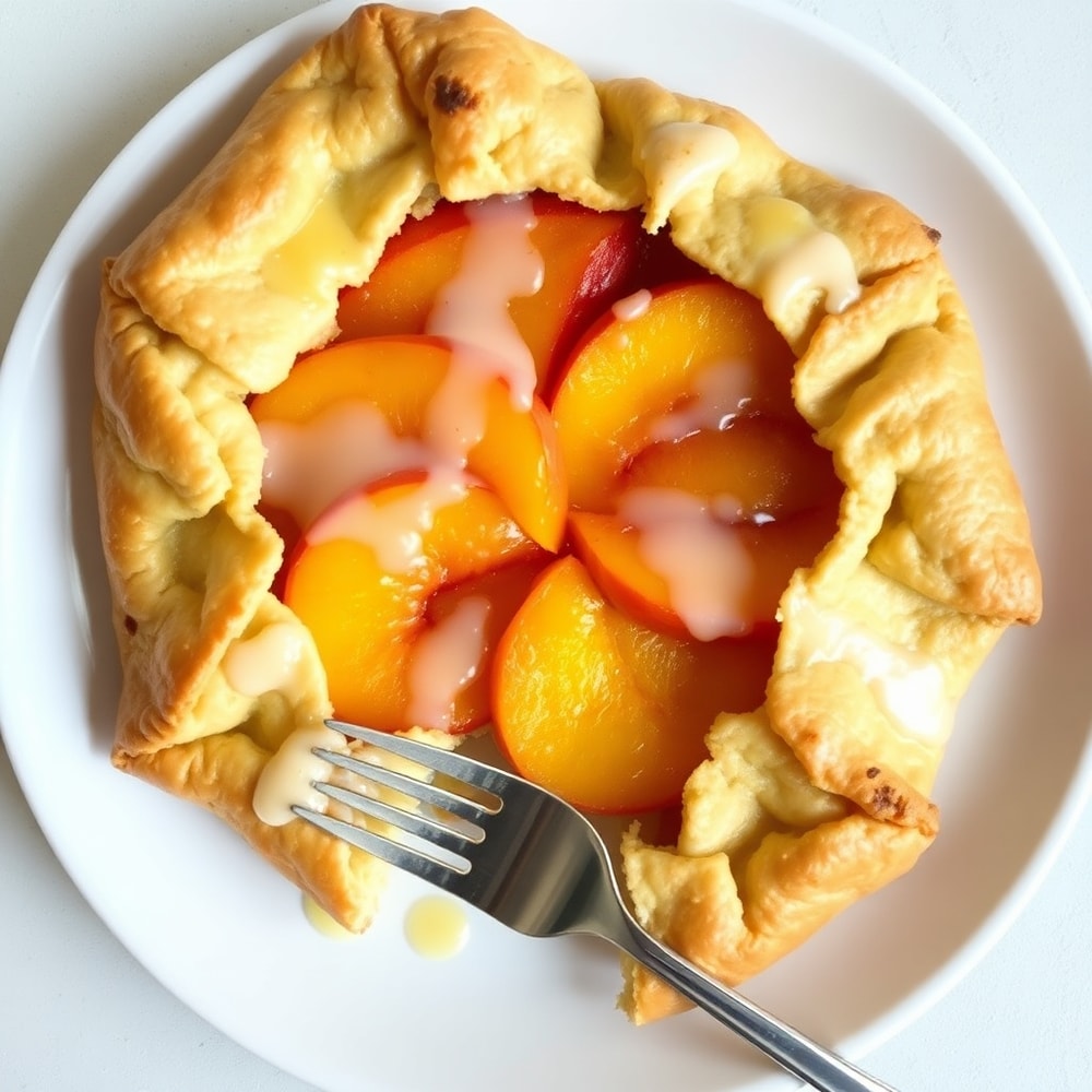 Perfectly Baked Peach Galette with Vanilla Bean Glaze