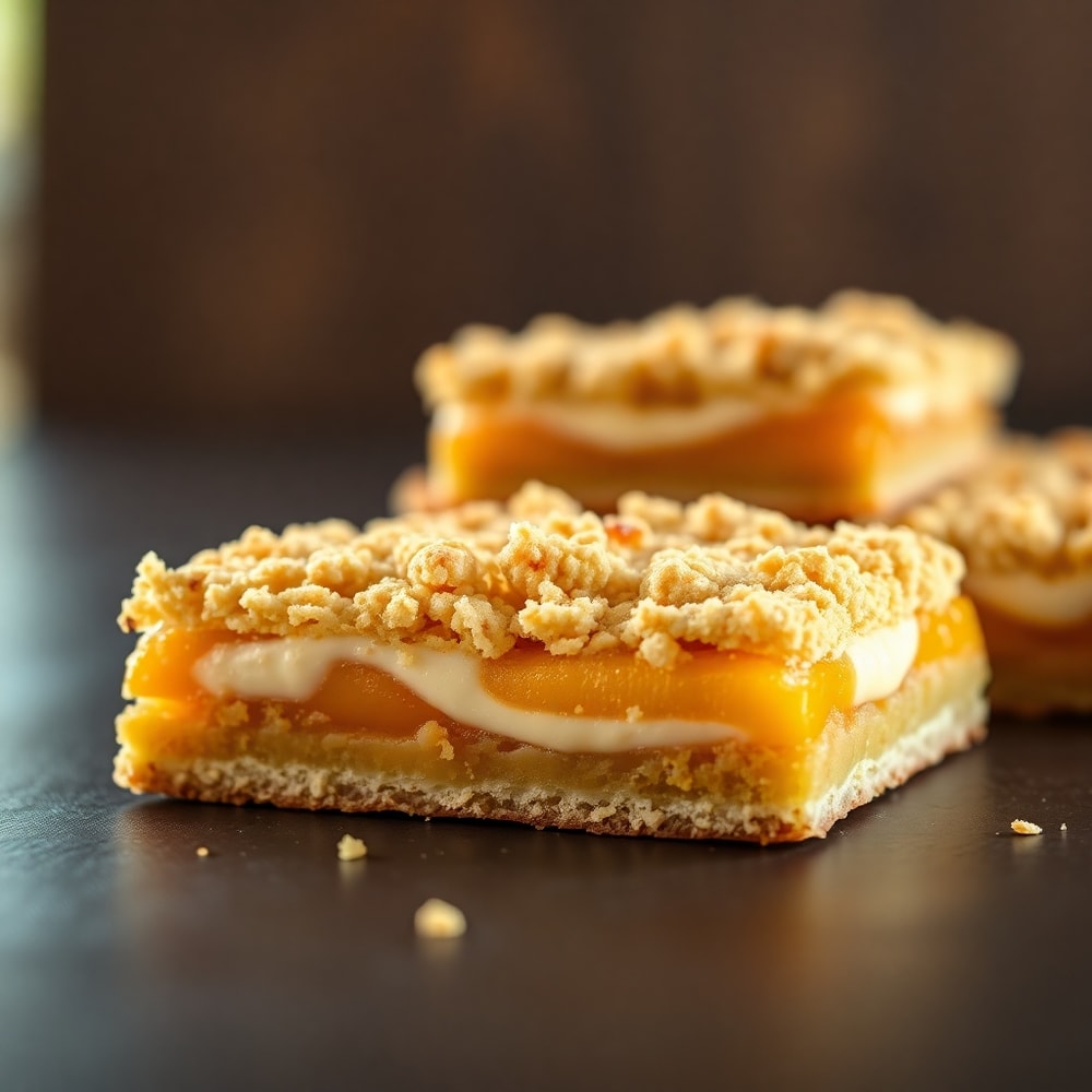 Peaches and Cream Crumble Bars