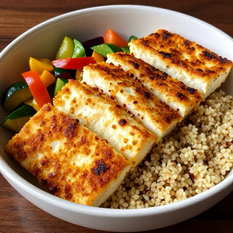 Quick Crispy Halloumi Greek Power Bowl