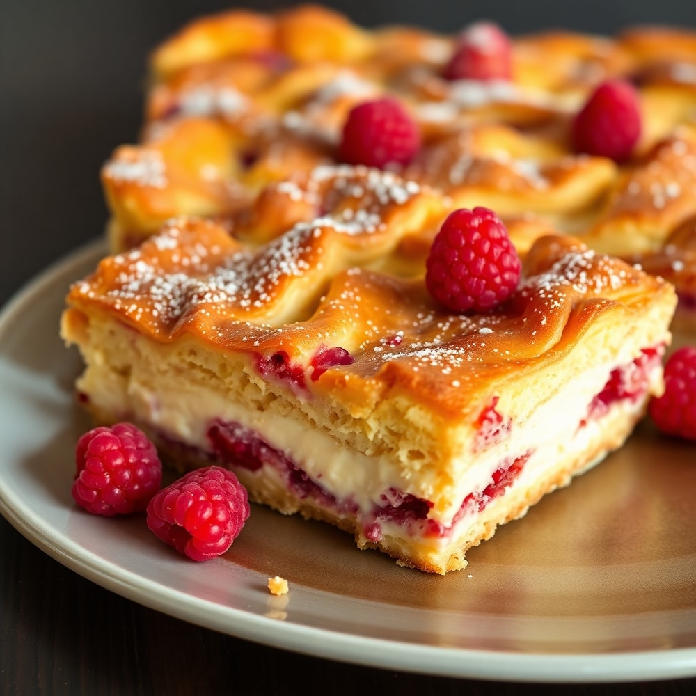 Raspberry Cheesecake French Toast Casserole