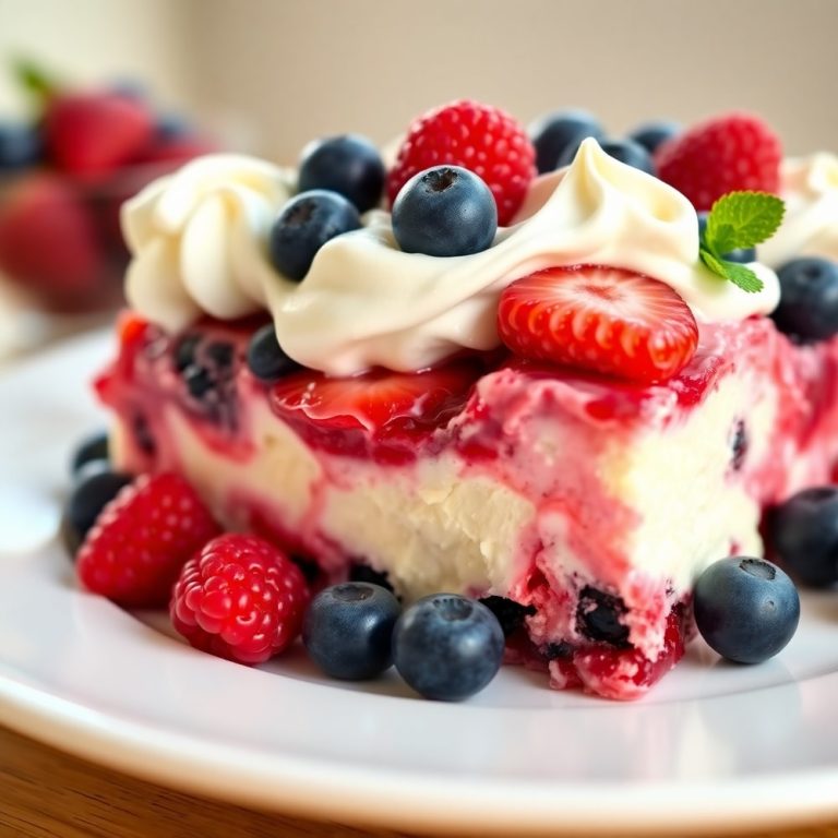 Red White and Blue Berry Trifle