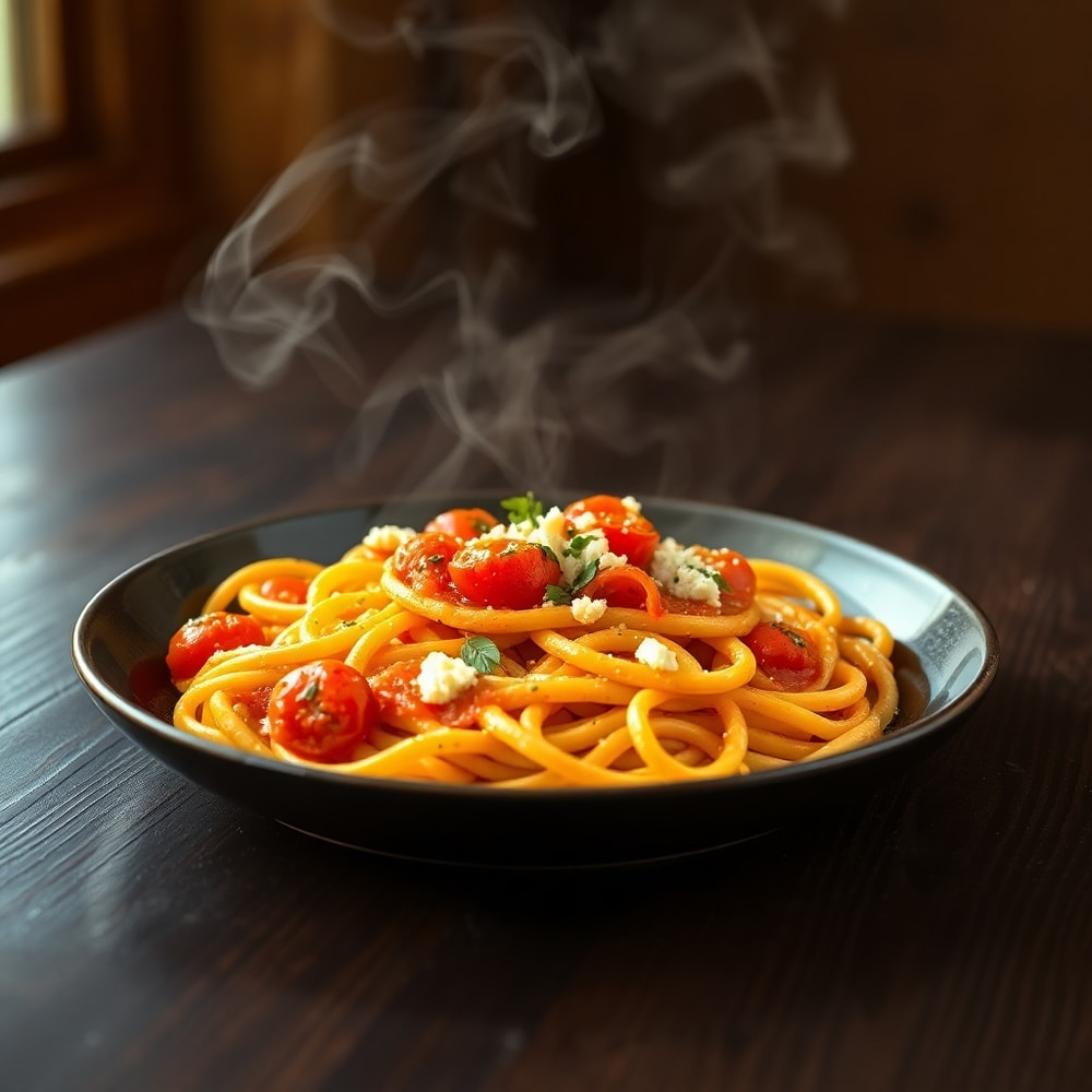 Roasted Tomato and Garlic Ricotta Pasta