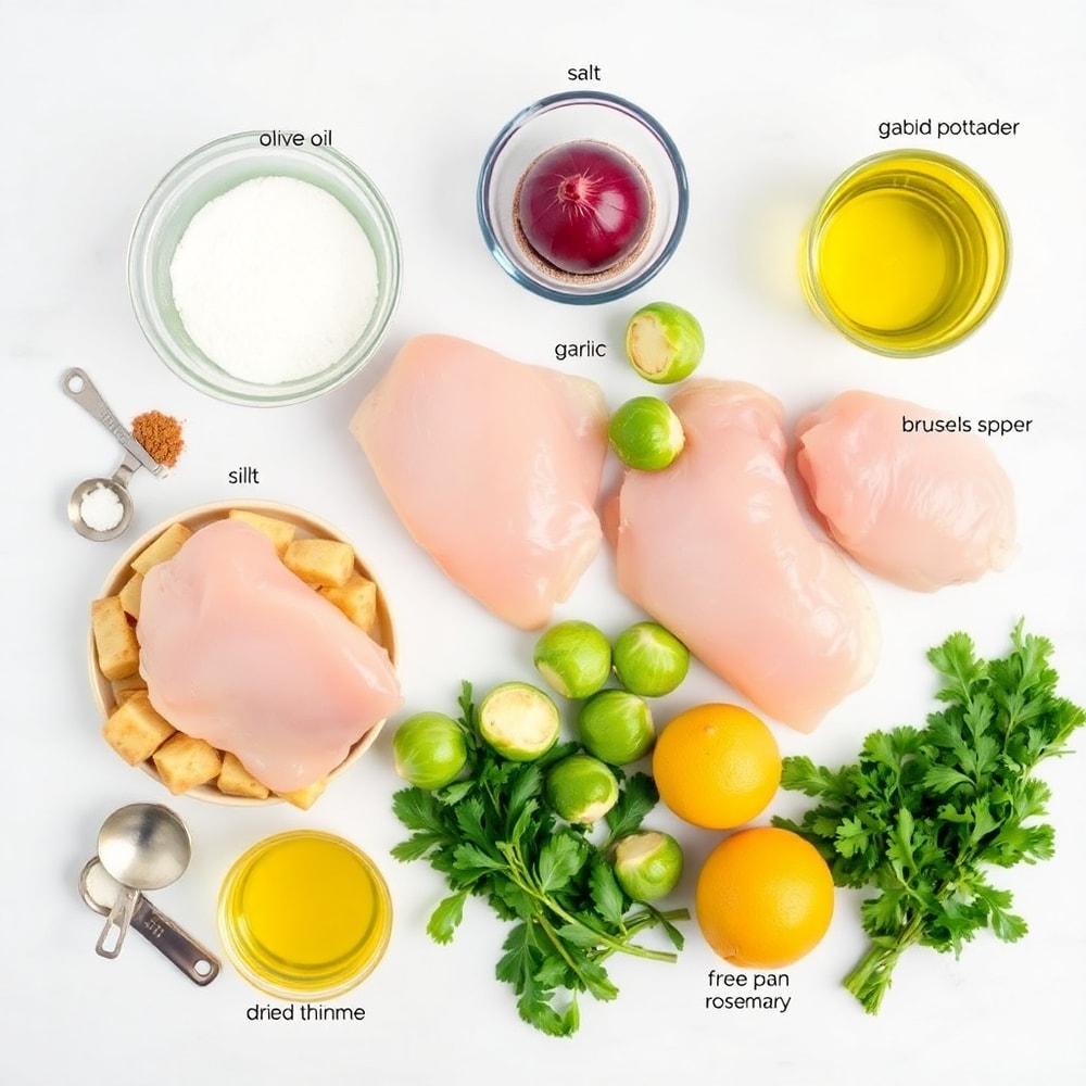 Raw Ingredients for Sheet Pan Lemon Herb Chicken