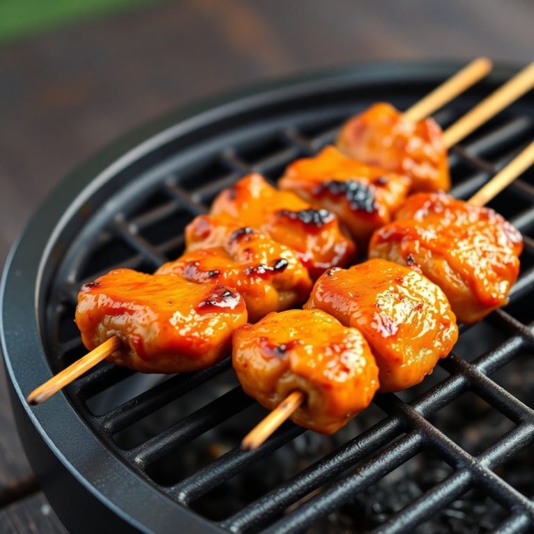 Sweet and Spicy Hot Honey Chicken Skewers