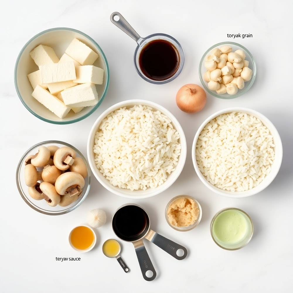 Teriyaki Tofu Rice Casserole Ingredients