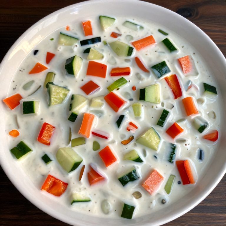 vegan mixed vegetable raita